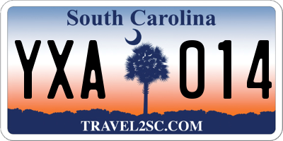 SC license plate YXA014