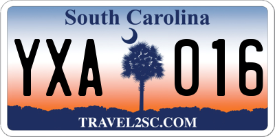 SC license plate YXA016