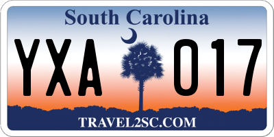 SC license plate YXA017