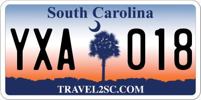 SC license plate YXA018