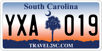 SC license plate YXA019