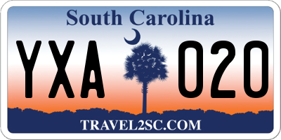 SC license plate YXA020