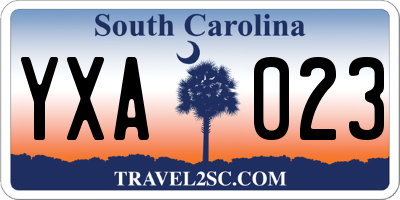 SC license plate YXA023