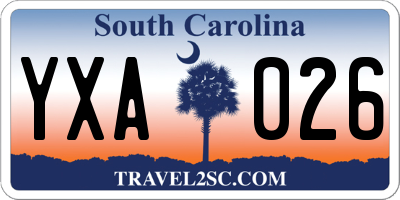SC license plate YXA026