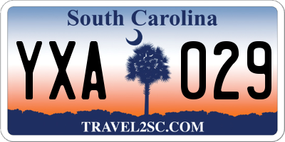 SC license plate YXA029