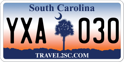 SC license plate YXA030