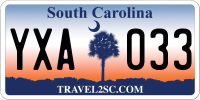 SC license plate YXA033