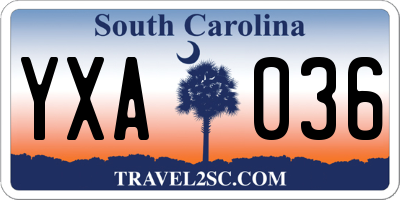 SC license plate YXA036