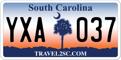 SC license plate YXA037