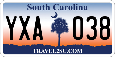 SC license plate YXA038