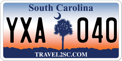 SC license plate YXA040