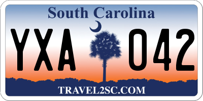 SC license plate YXA042