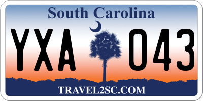 SC license plate YXA043