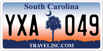 SC license plate YXA049