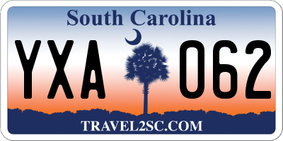 SC license plate YXA062