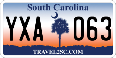 SC license plate YXA063