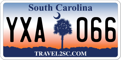 SC license plate YXA066