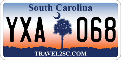 SC license plate YXA068