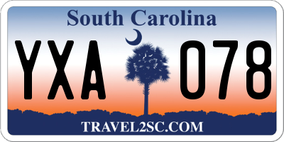 SC license plate YXA078