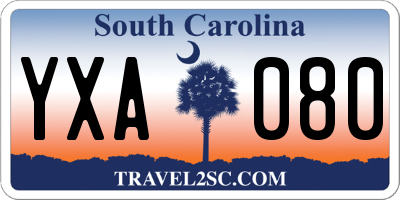 SC license plate YXA080