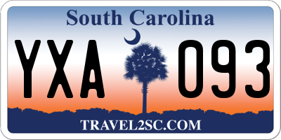 SC license plate YXA093
