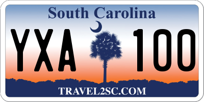 SC license plate YXA100