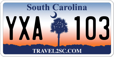 SC license plate YXA103