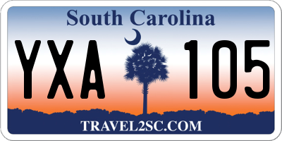 SC license plate YXA105