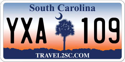 SC license plate YXA109