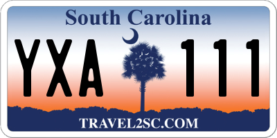 SC license plate YXA111