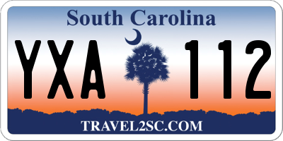 SC license plate YXA112