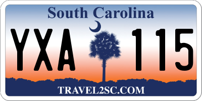 SC license plate YXA115