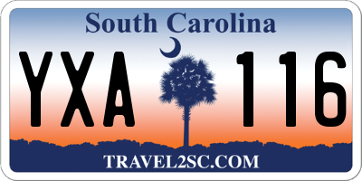 SC license plate YXA116