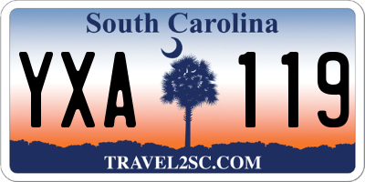 SC license plate YXA119