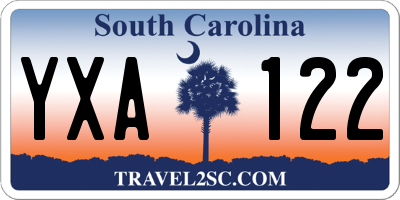 SC license plate YXA122