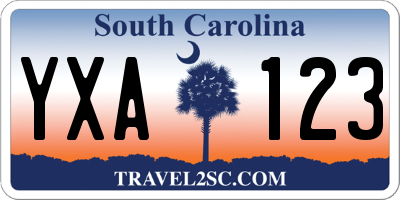 SC license plate YXA123