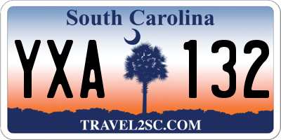SC license plate YXA132