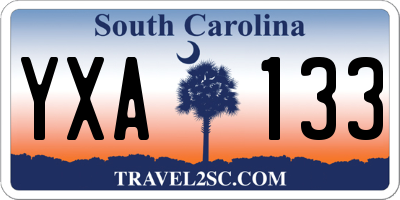 SC license plate YXA133