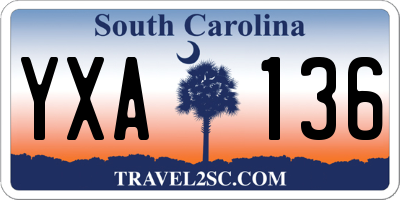 SC license plate YXA136