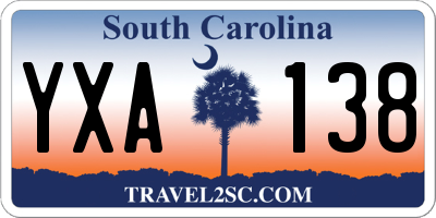 SC license plate YXA138