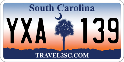 SC license plate YXA139