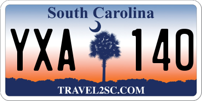SC license plate YXA140