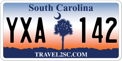 SC license plate YXA142