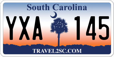 SC license plate YXA145