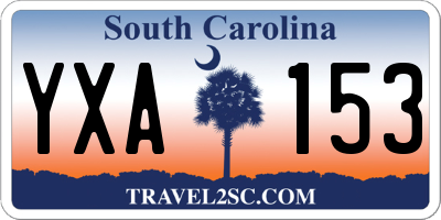 SC license plate YXA153