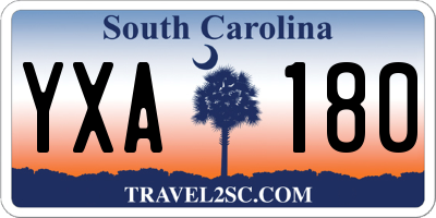 SC license plate YXA180