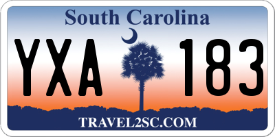 SC license plate YXA183