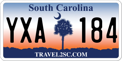 SC license plate YXA184