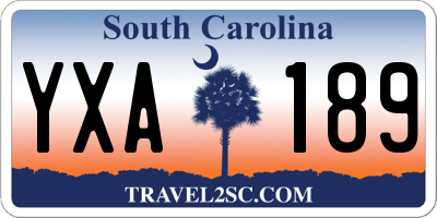 SC license plate YXA189