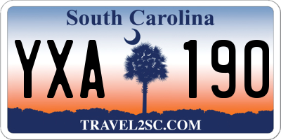 SC license plate YXA190